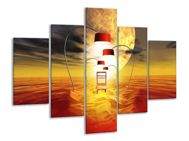 Glas schilderij Modern | Oranje, Rood, Geel | 100x70cm 5Luik