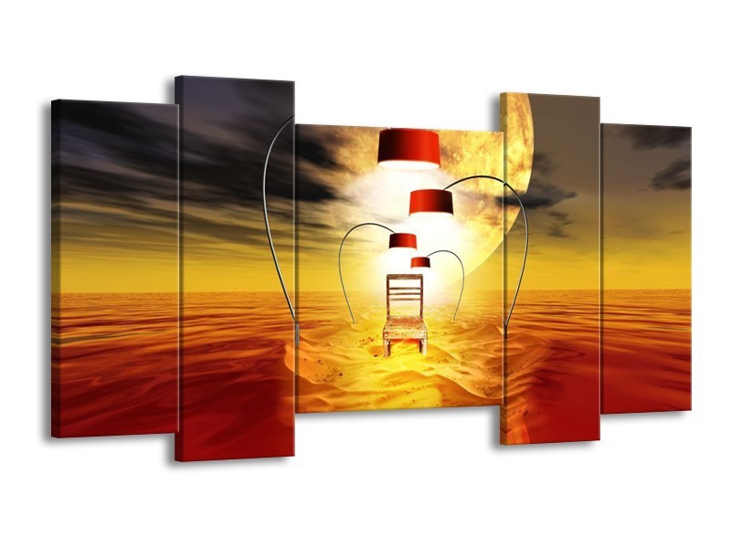 Glas schilderij Modern | Oranje, Rood, Geel | 120x65cm 5Luik