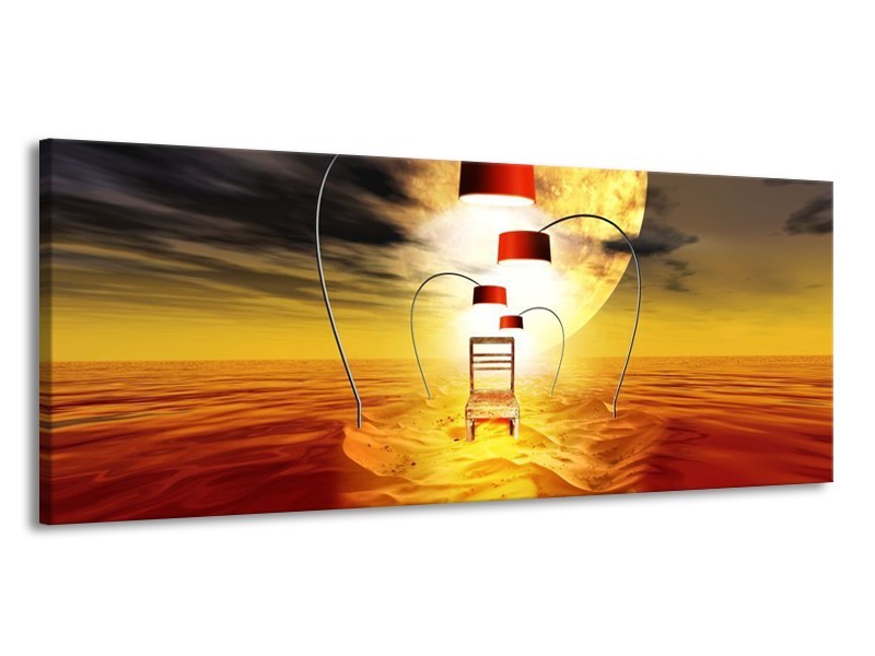Glas schilderij Modern | Oranje, Rood, Geel | 145x58cm 1Luik