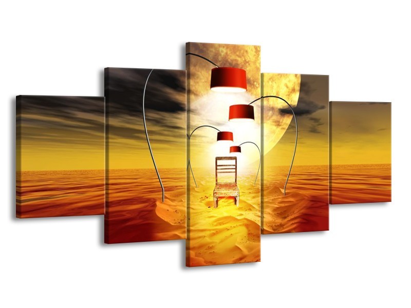 Glas schilderij Modern | Oranje, Rood, Geel | 150x80cm 5Luik