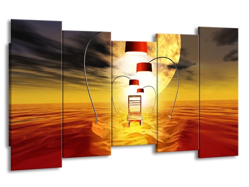 Glas schilderij Modern | Oranje, Rood, Geel | 150x80cm 5Luik