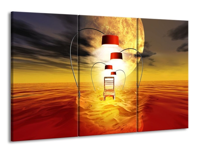 Glas schilderij Modern | Oranje, Rood, Geel | 165x100cm 3Luik
