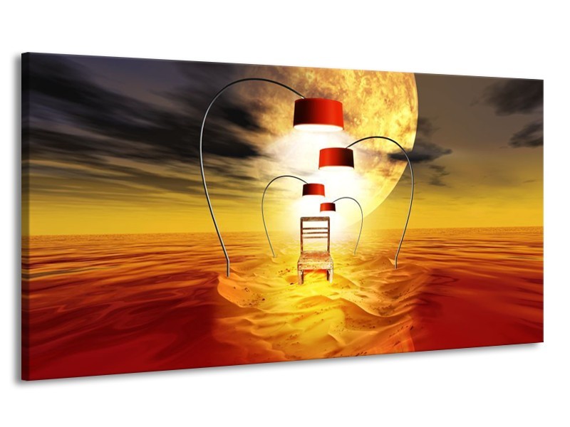 Canvas schilderij Modern | Oranje, Rood, Geel | 170x90cm 1Luik