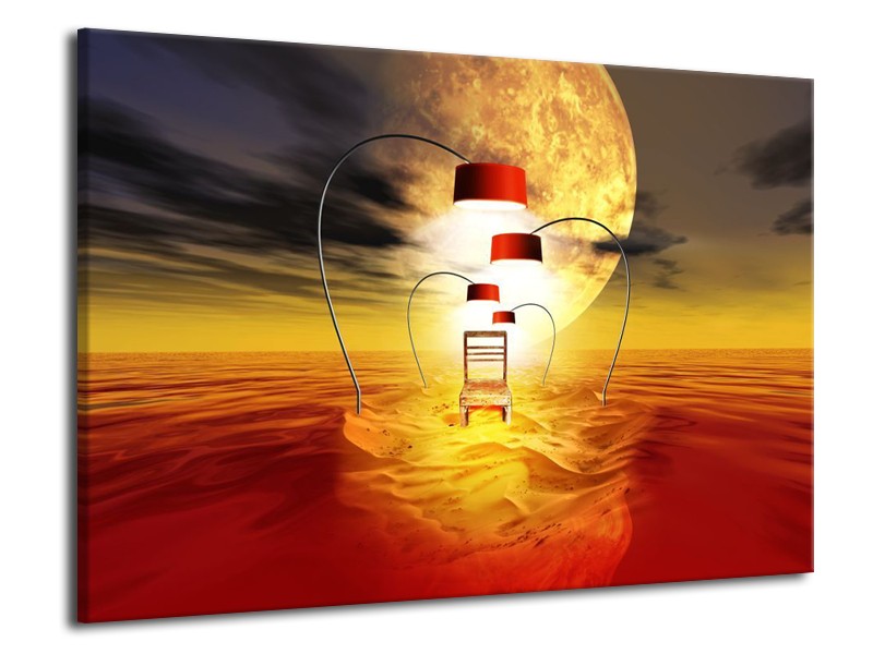 Glas schilderij Modern | Oranje, Rood, Geel | 70x50cm 1Luik