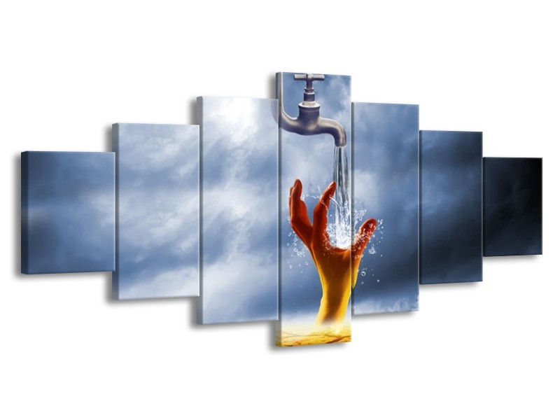 Glas schilderij Modern | Oranje, Grijs | 210x100cm 7Luik