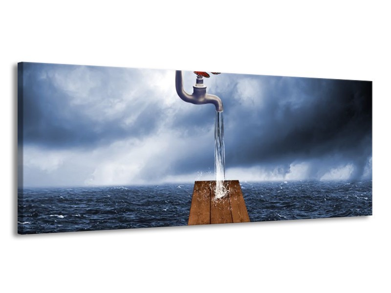 Glas schilderij Modern | Grijs, Rood, Blauw | 145x58cm 1Luik