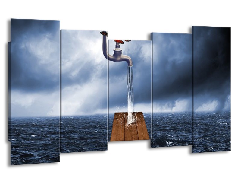 Glas schilderij Modern | Grijs, Rood, Blauw | 150x80cm 5Luik