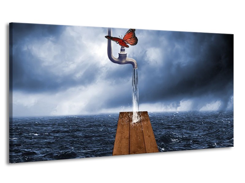 Canvas schilderij Modern | Grijs, Rood, Blauw | 170x90cm 1Luik