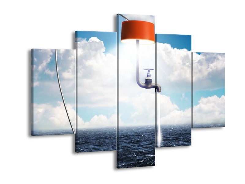 Canvas schilderij Modern | Rood, Grijs, Wit | 150x105cm 5Luik