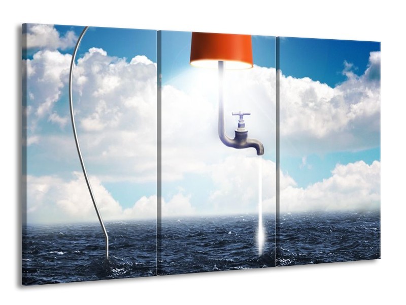 Canvas schilderij Modern | Rood, Grijs, Wit | 165x100cm 3Luik