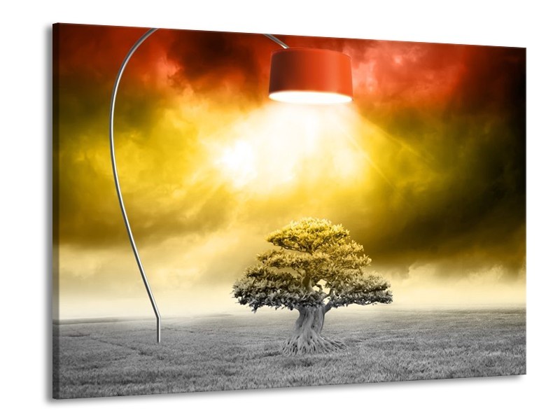 Canvas schilderij Modern | Geel, Groen, Rood | 100x70cm 1Luik