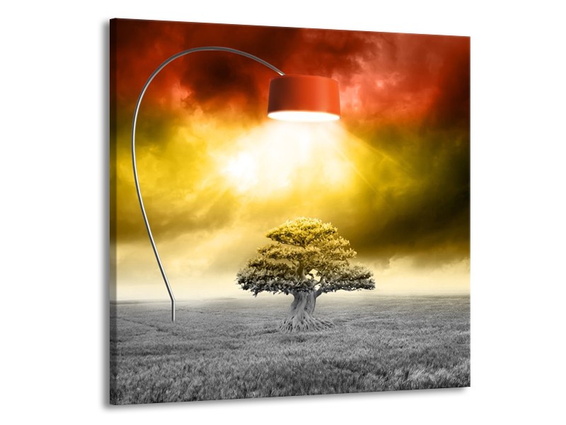 Canvas schilderij Modern | Geel, Groen, Rood | 70x70cm 1Luik