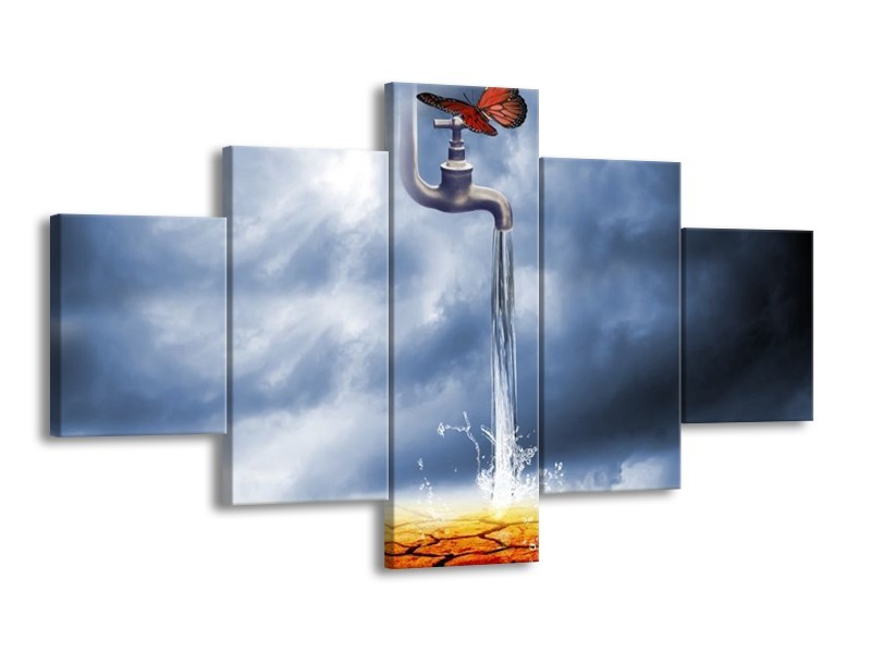 Canvas schilderij Modern | Bruin, Grijs | 125x70cm 5Luik