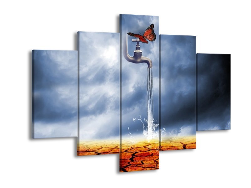 Canvas schilderij Modern | Bruin, Grijs | 150x105cm 5Luik