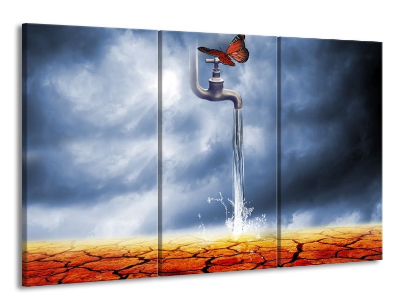 Canvas schilderij Modern | Bruin, Grijs | 165x100cm 3Luik