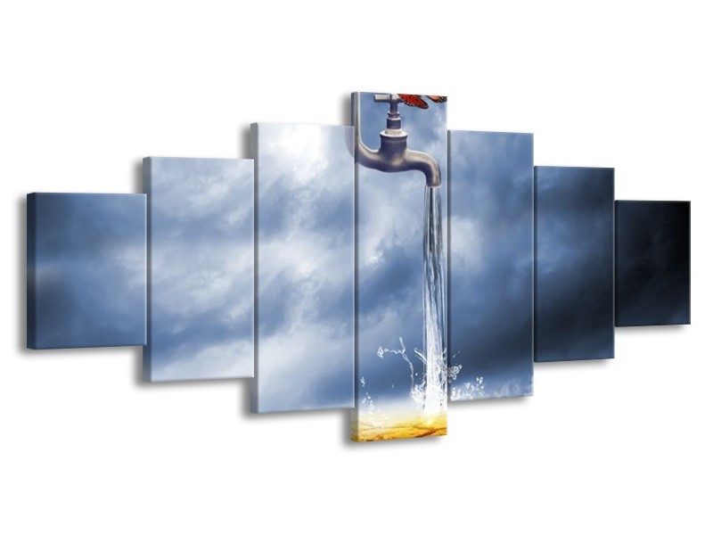Canvas schilderij Modern | Bruin, Grijs | 210x100cm 7Luik