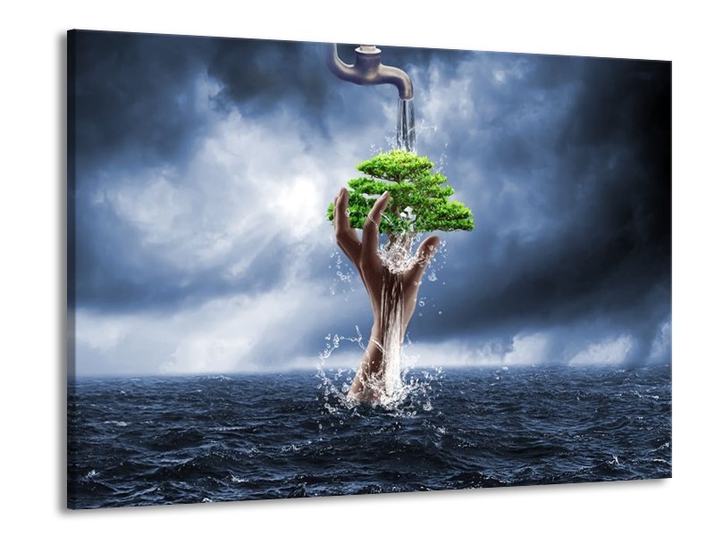 Canvas schilderij Modern | Grijs, Groen | 100x70cm 1Luik