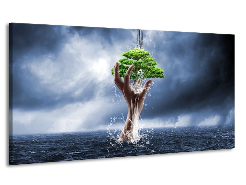 Canvas schilderij Modern | Grijs, Groen | 170x90cm 1Luik