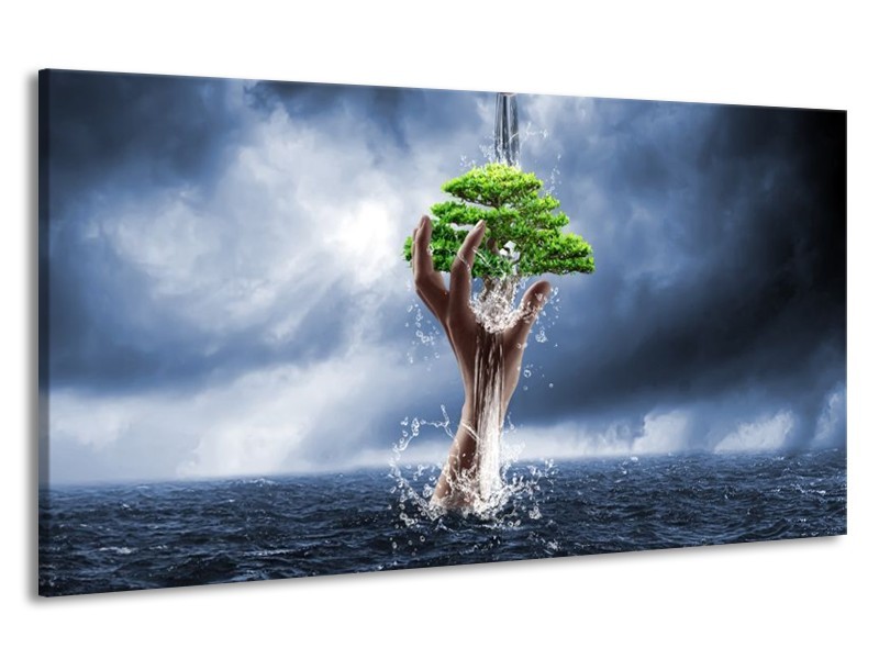 Canvas schilderij Modern | Grijs, Groen | 190x100cm 1Luik