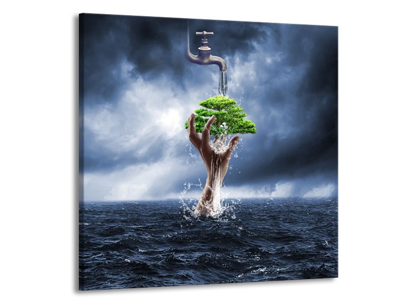 Canvas schilderij Modern | Grijs, Groen | 70x70cm 1Luik