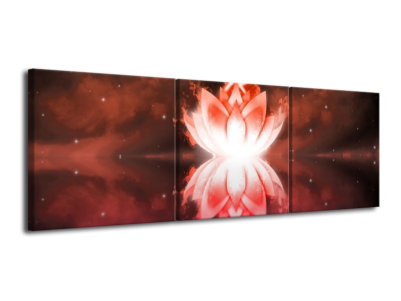 Canvas schilderij Abstract | Rood, Wit | 120x40cm 3Luik