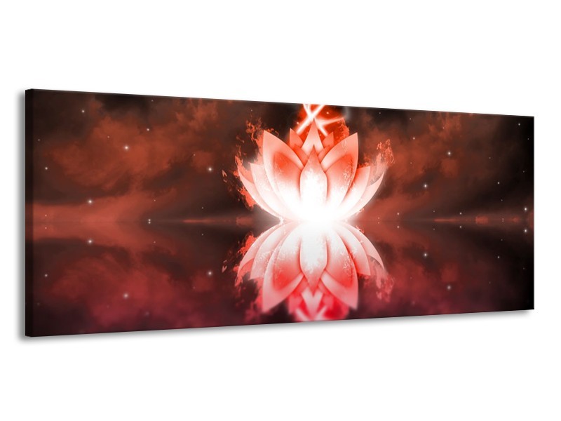 Glas schilderij Abstract | Rood, Wit | 145x58cm 1Luik