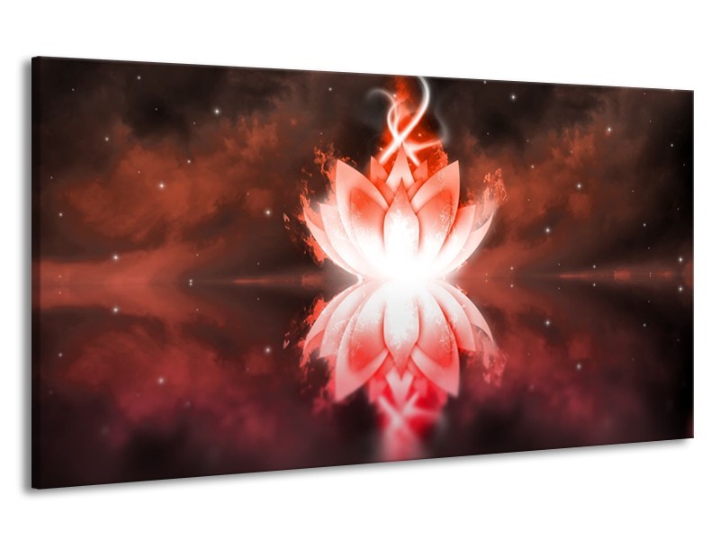 Canvas schilderij Abstract | Rood, Wit | 190x100cm 1Luik