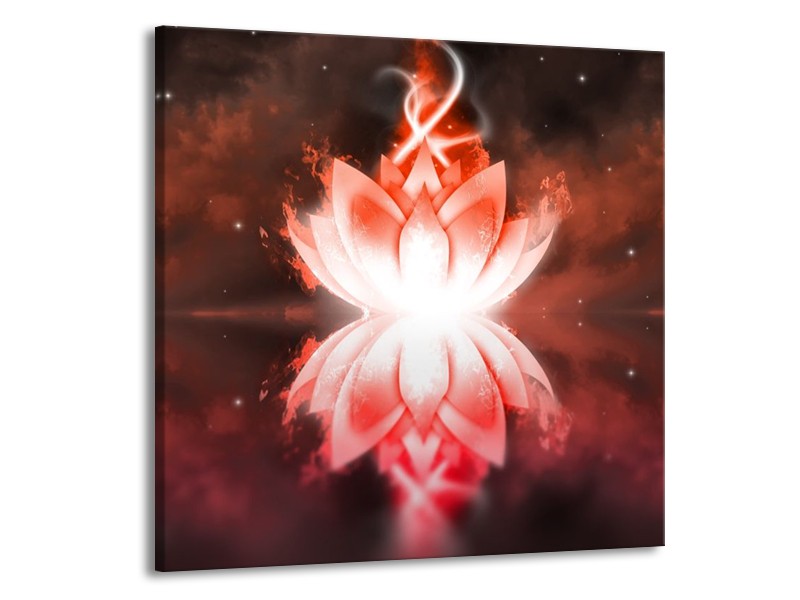 Canvas schilderij Abstract | Rood, Wit | 50x50cm 1Luik