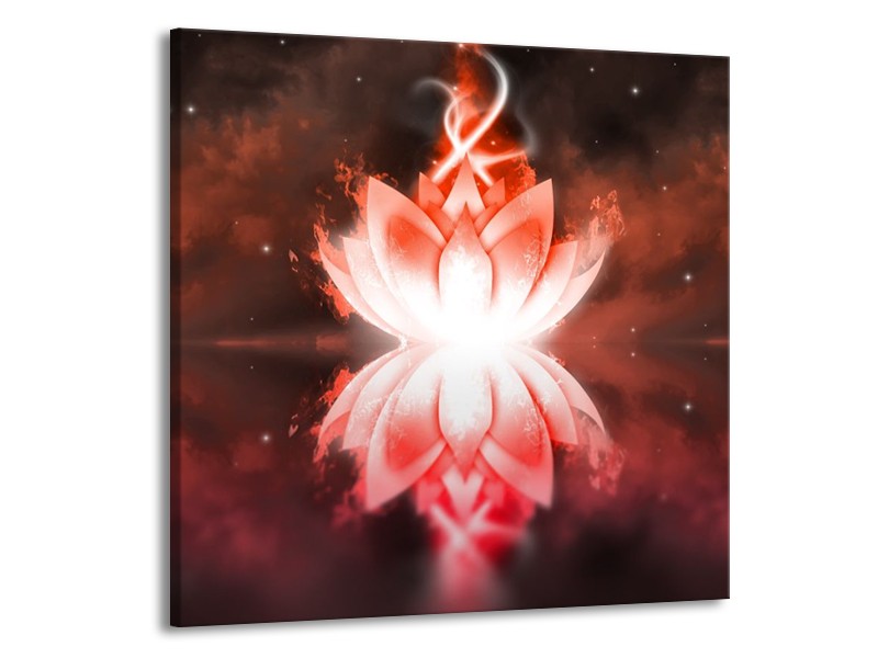 Canvas schilderij Abstract | Rood, Wit | 70x70cm 1Luik