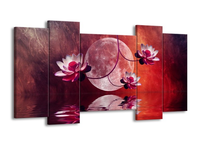 Glas schilderij Modern | Rood, Paars, Roze | 120x65cm 5Luik