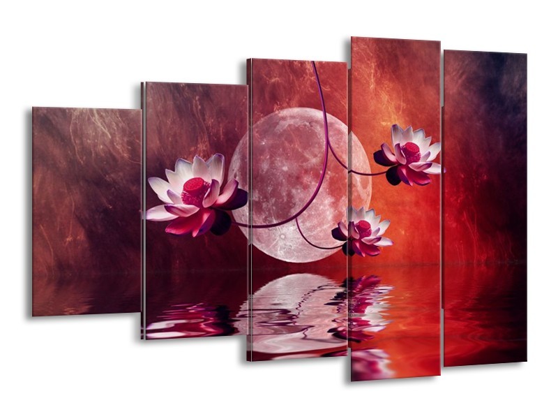 Glas schilderij Modern | Rood, Paars, Roze | 150x100cm 5Luik