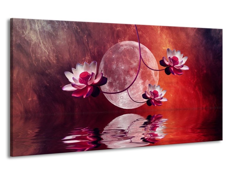 Canvas schilderij Modern | Rood, Paars, Roze | 190x100cm 1Luik