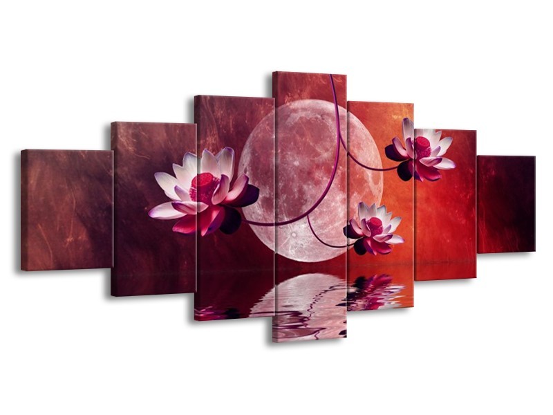 Glas schilderij Modern | Rood, Paars, Roze | 210x100cm 7Luik