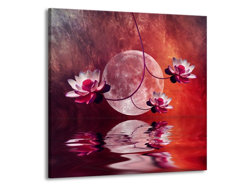 Canvas schilderij Modern | Rood, Paars, Roze | 70x70cm 1Luik