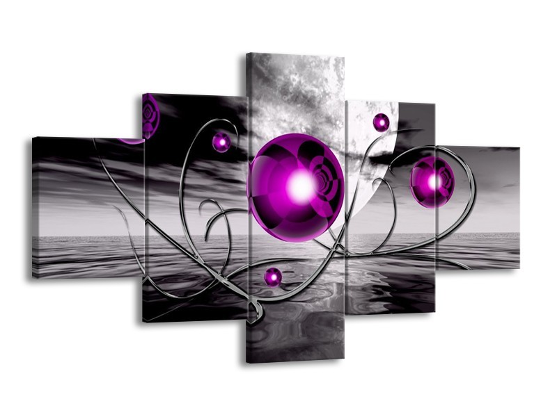 Glas schilderij Modern | Paars, Grijs | 125x70cm 5Luik