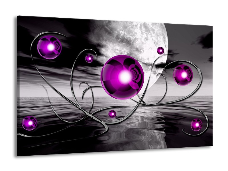 Glas schilderij Modern | Paars, Grijs | 140x90cm 1Luik