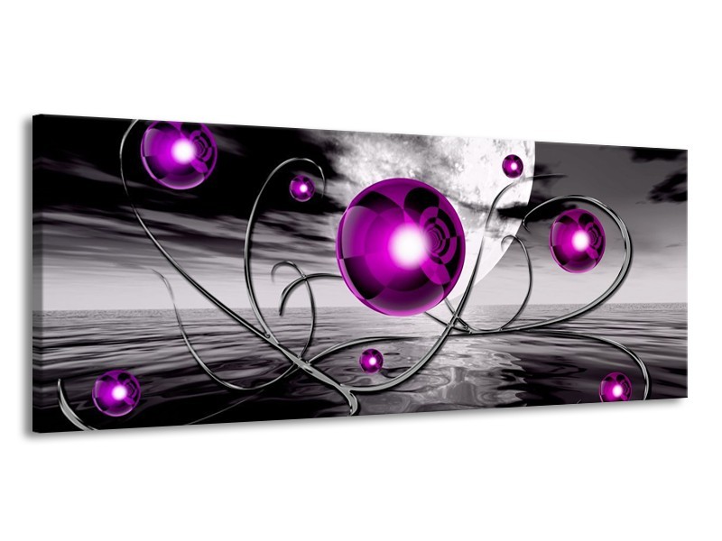 Glas schilderij Modern | Paars, Grijs | 145x58cm 1Luik