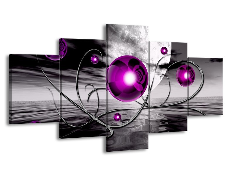 Glas schilderij Modern | Paars, Grijs | 150x80cm 5Luik