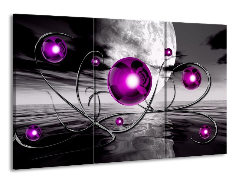 Glas schilderij Modern | Paars, Grijs | 165x100cm 3Luik