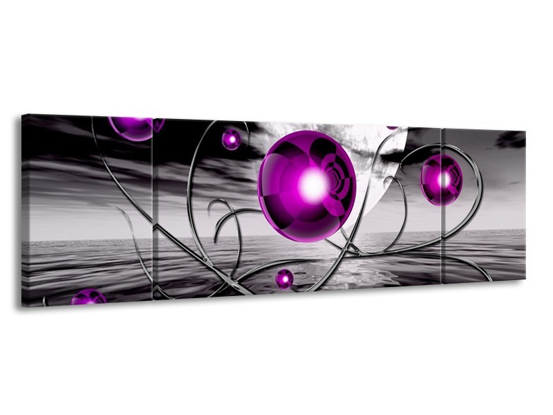Glas schilderij Modern | Paars, Grijs | 170x50cm 3Luik