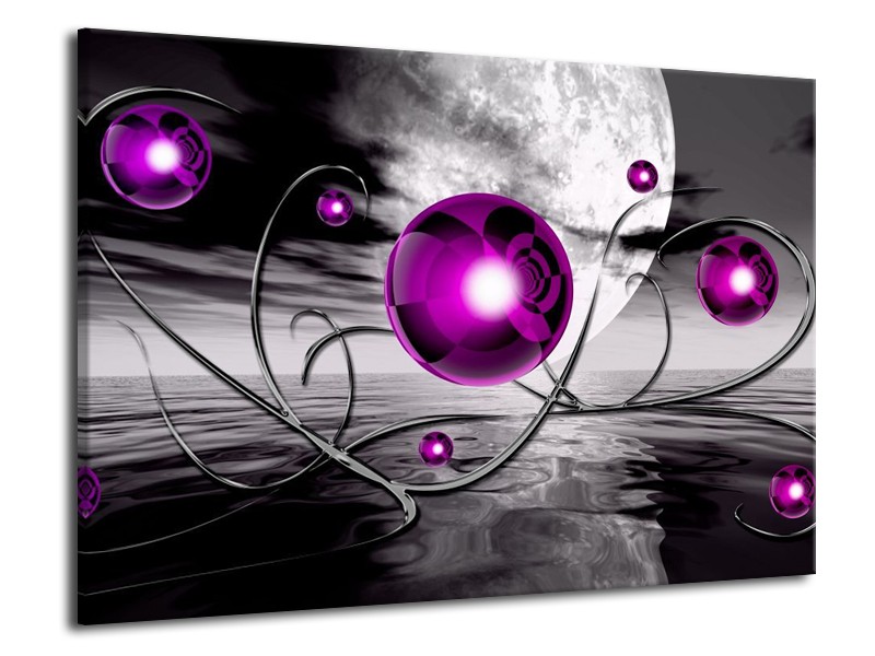 Canvas schilderij Modern | Paars, Grijs | 70x50cm 1Luik