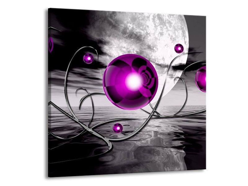 Canvas schilderij Modern | Paars, Grijs | 70x70cm 1Luik