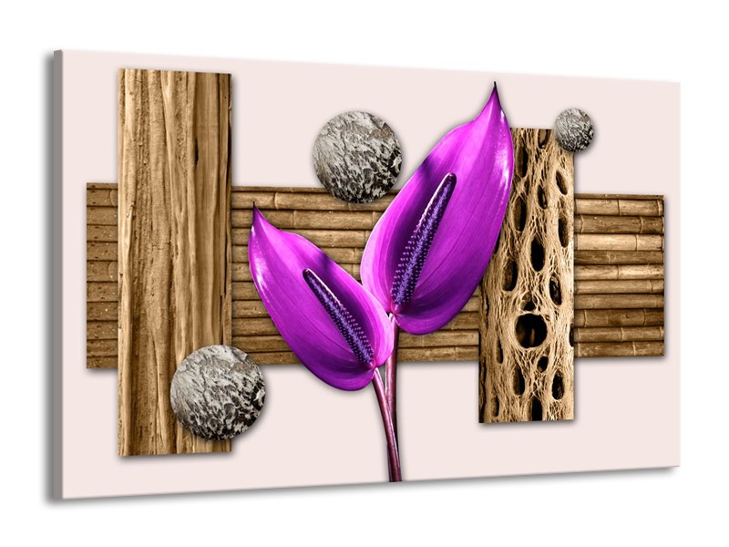 Glas schilderij Modern | Paars, Roze, Bruin | 140x90cm 1Luik