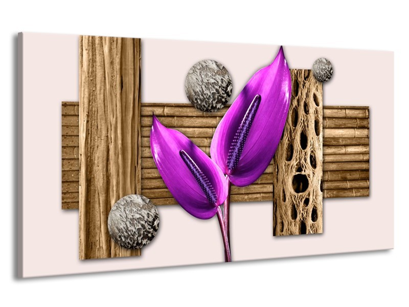 Canvas schilderij Modern | Paars, Roze, Bruin | 190x100cm 1Luik