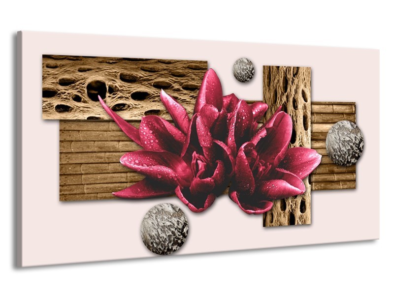 Canvas schilderij Modern | Bruin, Rood, Crème | 190x100cm 1Luik