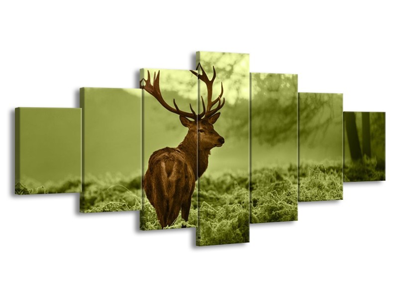 Glas schilderij Hert | Bruin, Groen | 210x100cm 7Luik