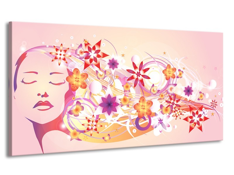Canvas schilderij Abstract | Roze, Paars, Oranje | 170x90cm 1Luik