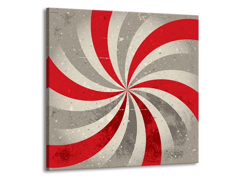 Canvas schilderij Abstract | Grijs, Rood | 70x70cm 1Luik