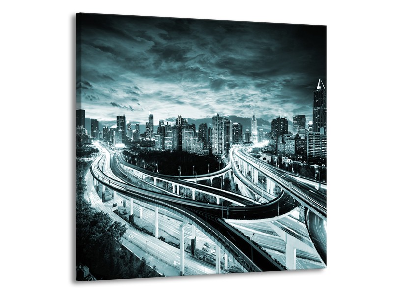 Canvas schilderij Brug | Groen, Grijs | 70x70cm 1Luik