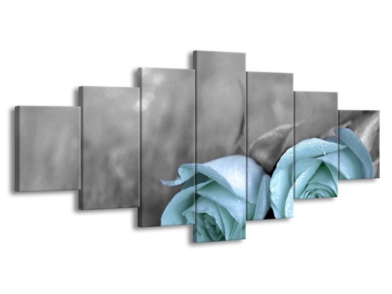 Glas schilderij Roos | Blauw, Grijs | 210x100cm 7Luik